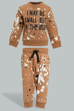 تنزيل الصورة على معرض الصور، Redtag-Mustard-Splatter-Print-Jogging-Suits-Jog-Sets-Infant-Boys-3 to 24 Months
