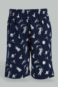 Redtag-4-Piece-Pack-Astronaut-Print-Pyjama-Set-Pyjama-Sets-Boys-2 to 8 Years