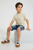 Redtag-Beige-Stone-Pocket-Henley-All-Over-Prints-Boys-2 to 8 Years