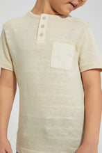 Load image into Gallery viewer, Redtag-Beige-Stone-Pocket-Henley-All-Over-Prints-Boys-2 to 8 Years
