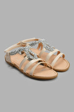 Load image into Gallery viewer, Redtag-Cream-Glitter-Sandal-Casual-Sandals-Senior-Girls-5 to 14 Years
