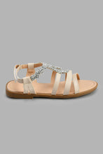 Load image into Gallery viewer, Redtag-Cream-Glitter-Sandal-Casual-Sandals-Senior-Girls-5 to 14 Years
