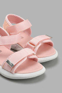 Redtag-Pink-Glitter-Detail-Sport-Sandal-Sandals-Girls-3 to 5 Years