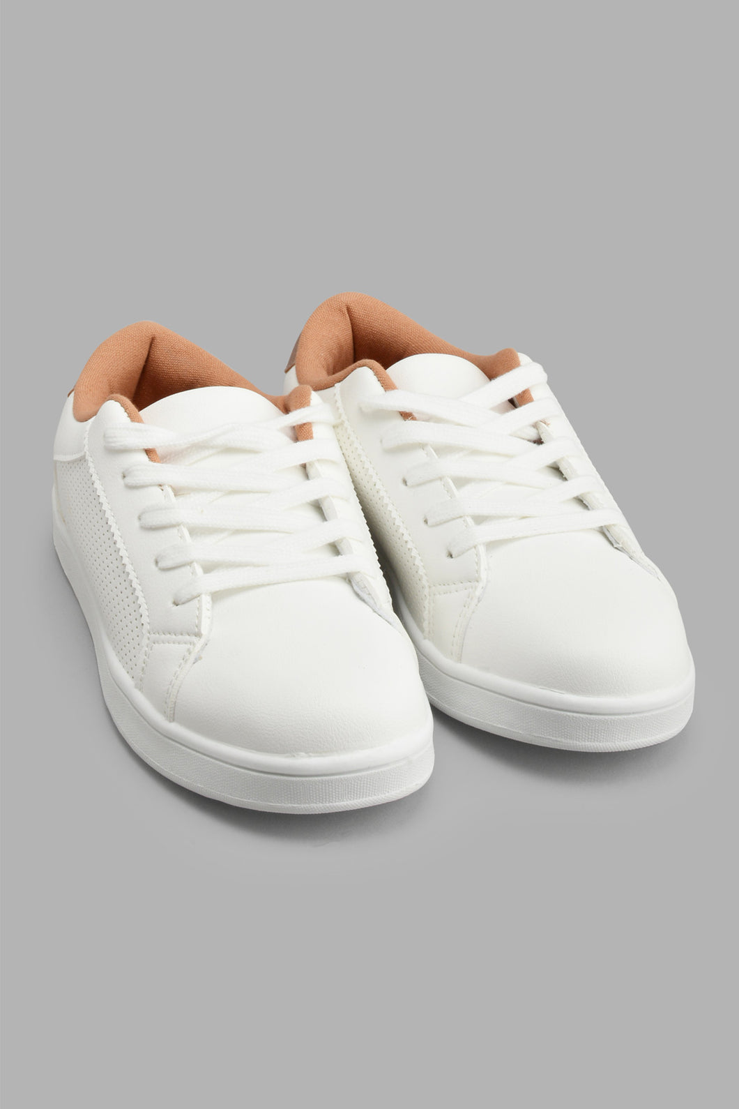 Redtag-White-Laser-Cut-Sneaker-Sneakers-Senior-Girls-5 to 14 Years