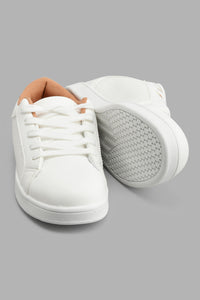 Redtag-White-Laser-Cut-Sneaker-Sneakers-Senior-Girls-5 to 14 Years