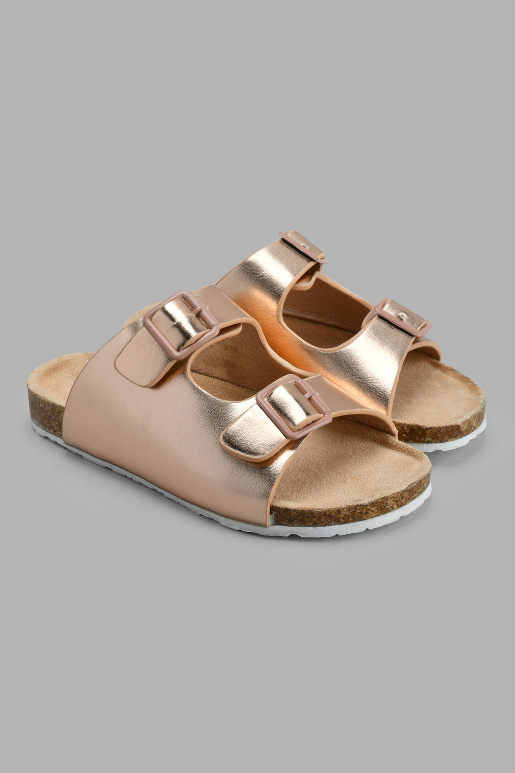 Redtag-Copper-Buckle-Cork-Sandals-Mule-Sandal-Cork-Sandals-Senior-Girls-5 to 14 Years