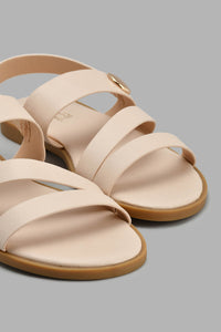 Redtag-Ivory-Strappy-Sandal-Slingbacks-Senior-Girls-5 to 14 Years