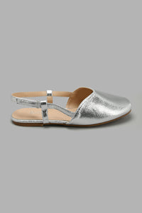 Redtag-Silver-Slingback-Slingbacks-Senior-Girls-5 to 14 Years