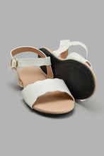 Load image into Gallery viewer, Redtag-White-Scalloped-Sandal-Slingbacks-Senior-Girls-5 to 14 Years
