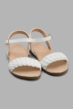 Load image into Gallery viewer, Redtag-White-Braided-Sandal-Slingbacks-Senior-Girls-5 to 14 Years
