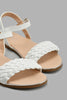 Redtag-White-Braided-Sandal-Slingbacks-Senior-Girls-5 to 14 Years