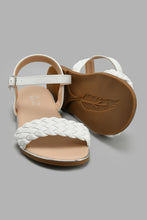 Load image into Gallery viewer, Redtag-White-Braided-Sandal-Slingbacks-Senior-Girls-5 to 14 Years
