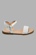 Load image into Gallery viewer, Redtag-White-Braided-Sandal-Slingbacks-Senior-Girls-5 to 14 Years
