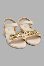 Load image into Gallery viewer, Redtag-Cream-Chain-Embellished-Sandal-Slingbacks-Senior-Girls-5 to 14 Years
