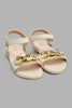 Redtag-Cream-Chain-Embellished-Sandal-Slingbacks-Senior-Girls-5 to 14 Years