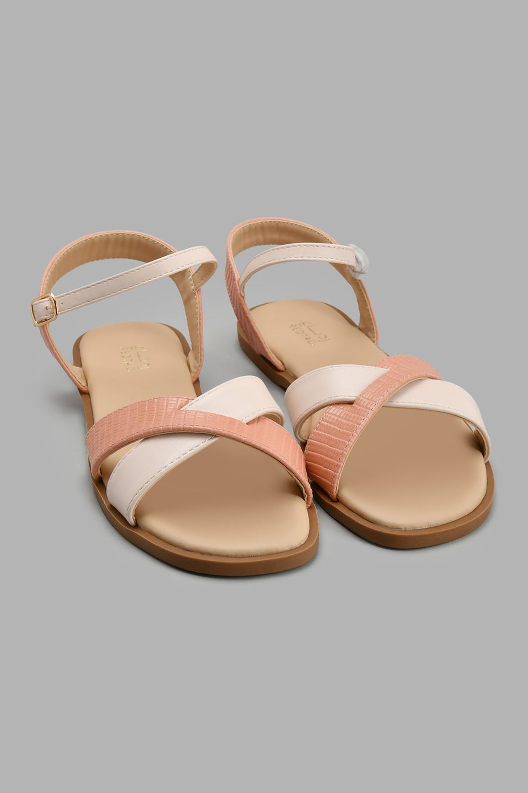 Redtag-Pink-Crossover-Sandal-Slingbacks-Senior-Girls-5 to 14 Years