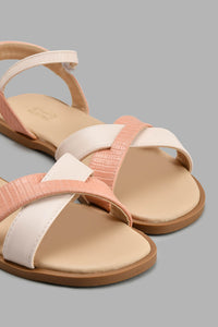 Redtag-Pink-Crossover-Sandal-Slingbacks-Senior-Girls-5 to 14 Years