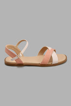 Load image into Gallery viewer, Redtag-Pink-Crossover-Sandal-Slingbacks-Senior-Girls-5 to 14 Years
