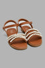 Redtag-Brown-Pearl-Sandal-Sandals-Senior-Girls-5 to 14 Years