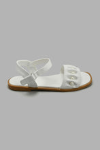 Load image into Gallery viewer, Redtag-White-Mule-Sandal-Sandals-Senior-Girls-5 to 14 Years
