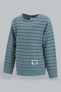 Redtag-Blue-Striped-And-Black-Jogging-Suits-Sets-Infant-Boys-3 to 24 Months