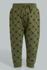 Redtag-Olive-Printed-Jogging-Suits-Sets-Infant-Boys-3 to 24 Months