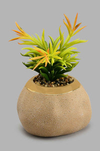 Redtag-Beige-Ceramic-Pot-With-Artificial-Plant-Colour:Beige,-Filter:Home-Decor,-HMW-HOM-Plants-&-Flowers,-New-In,-New-In-HMW-HOM,-Non-Sale,-S22A,-Section:Homewares-Home-Decor-