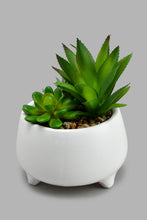 Load image into Gallery viewer, Redtag-White-Ceramic-Pot-With-Green-Artificial-Plant-Colour:White,-Filter:Home-Decor,-HMW-HOM-Plants-&amp;-Flowers,-New-In,-New-In-HMW-HOM,-Non-Sale,-S22A,-Section:Homewares-Home-Decor-
