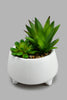 Redtag-White-Ceramic-Pot-With-Green-Artificial-Plant-Colour:White,-Filter:Home-Decor,-HMW-HOM-Plants-&-Flowers,-New-In,-New-In-HMW-HOM,-Non-Sale,-S22A,-Section:Homewares-Home-Decor-