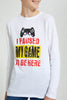 Redtag-White-Paused-Game-T-Shirt-Long-Sleeves-Senior-Boys-9 to 14 Years