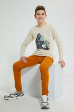 Load image into Gallery viewer, Redtag-Biege-Diver-T-Shirt-Graphic-Prints-Senior-Boys-9 to 14 Years
