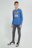 Redtag-Blue-Havent-Been-Anywhere-T-Shirt-Graphic-Prints-Senior-Boys-9 to 14 Years