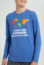 تنزيل الصورة على معرض الصور، Redtag-Blue-Havent-Been-Anywhere-T-Shirt-Graphic-Prints-Senior-Boys-9 to 14 Years
