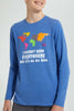Redtag-Blue-Havent-Been-Anywhere-T-Shirt-Graphic-Prints-Senior-Boys-9 to 14 Years