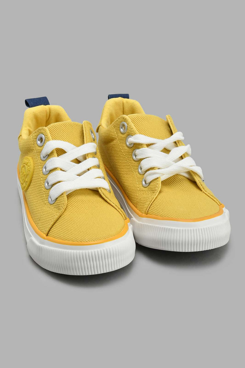 Redtag-Yellow-Corduroy-Sneaker-Sneakers-Boys-3 to 5 Years