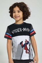 تنزيل الصورة على معرض الصور، Redtag-Black-Spiderman-Foil-Print-T-Shirt-Character-Boys-2 to 8 Years
