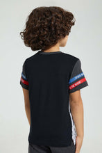 تنزيل الصورة على معرض الصور، Redtag-Black-Spiderman-Foil-Print-T-Shirt-Character-Boys-2 to 8 Years
