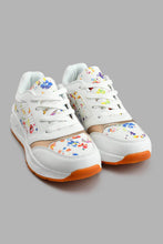 Load image into Gallery viewer, Redtag-White-Floral-Print-Slim-Runner-Colour:White,-Filter:Girls-Footwear-(5-to-14-Yrs),-GSR-Trainers,-New-In,-New-In-GSR-FOO,-Non-Sale,-S22B,-Section:Kidswear-Senior-Girls-5 to 14 Years
