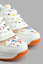 Load image into Gallery viewer, Redtag-White-Floral-Print-Slim-Runner-Colour:White,-Filter:Girls-Footwear-(5-to-14-Yrs),-GSR-Trainers,-New-In,-New-In-GSR-FOO,-Non-Sale,-S22B,-Section:Kidswear-Senior-Girls-5 to 14 Years
