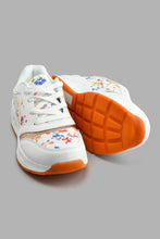 Load image into Gallery viewer, Redtag-White-Floral-Print-Slim-Runner-Colour:White,-Filter:Girls-Footwear-(5-to-14-Yrs),-GSR-Trainers,-New-In,-New-In-GSR-FOO,-Non-Sale,-S22B,-Section:Kidswear-Senior-Girls-5 to 14 Years
