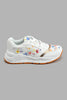 Redtag-White-Floral-Print-Slim-Runner-Colour:White,-Filter:Girls-Footwear-(5-to-14-Yrs),-GSR-Trainers,-New-In,-New-In-GSR-FOO,-Non-Sale,-S22B,-Section:Kidswear-Senior-Girls-5 to 14 Years