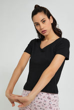 Load image into Gallery viewer, Redtag-White-Plain-Short-Sleeve-V-Neck-T-Shirt-Active-Tees-Women&#39;s-
