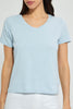 Redtag-Blue-Plain-Short-Sleeve-V-Neck-T-Shirt-Active-Tees-Women's-
