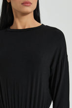 Load image into Gallery viewer, Redtag-Brown-Crew-Neck-Sweatshirt-With-Elasticated-Hem-Colour:Brown,-Filter:Women&#39;s-Clothing,-New-In,-New-In-Women,-Non-Sale,-S22B,-Section:Women,-Women-Sweatshirts-Women&#39;s-
