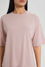 Load image into Gallery viewer, Redtag-Pink-Long-Line-Extended-Sleeve-T-Shirt-With-Emb-Colour:Pink,-Filter:Women&#39;s-Clothing,-New-In,-New-In-Women,-Non-Sale,-S22B,-Section:Women,-Women-T-Shirts-Women&#39;s-
