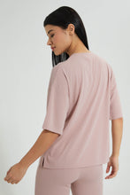 Load image into Gallery viewer, Redtag-Pink-Long-Line-Extended-Sleeve-T-Shirt-With-Emb-Colour:Pink,-Filter:Women&#39;s-Clothing,-New-In,-New-In-Women,-Non-Sale,-S22B,-Section:Women,-Women-T-Shirts-Women&#39;s-
