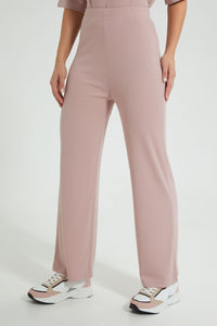 Redtag-Pink-Flared-Leg-Lounge-Pant-With-Emb-Colour:Pink,-Filter:Women's-Clothing,-New-In,-New-In-Women,-Non-Sale,-S22B,-Section:Women,-Women-Trousers-Women's-