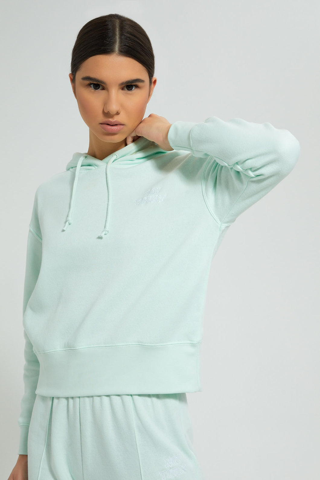 Redtag-Mint-Oversized-Hooded-Sweat-Shirt-With-Embroideredroidery-Loungewear-Women's-