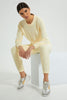 Redtag-Yellow-Crewneck-SweaT-Shirt-With-Gathers-At-Hem-&-Placement-Embroideredroidery-Loungewear-Women's-