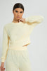 Redtag-Yellow-Crewneck-SweaT-Shirt-With-Gathers-At-Hem-&-Placement-Embroideredroidery-Loungewear-Women's-
